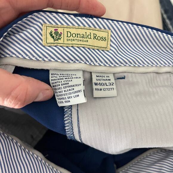 Donald Ross Navy Blue Flat Front Performance Stretch Straight Leg Pant Size40x32 - Picture 4 of 5